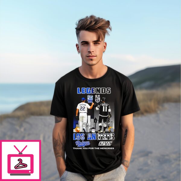 Los Angeles Legends Clayton Kershaw And Anze Kopitar Thank You For The Memories Signatures T-Shirt