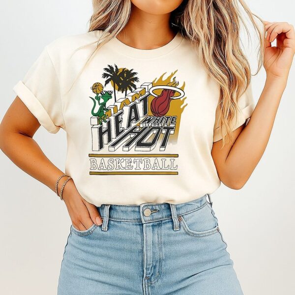 Miami Heat White Hot Basketball Vintage T-Shirt