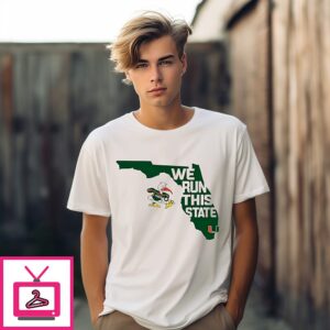 Miami Hurricanes We Run This State Map T-Shirt