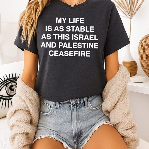 My Life Is As Stable As This Israel And Palestine Ceasefire T-Shirt