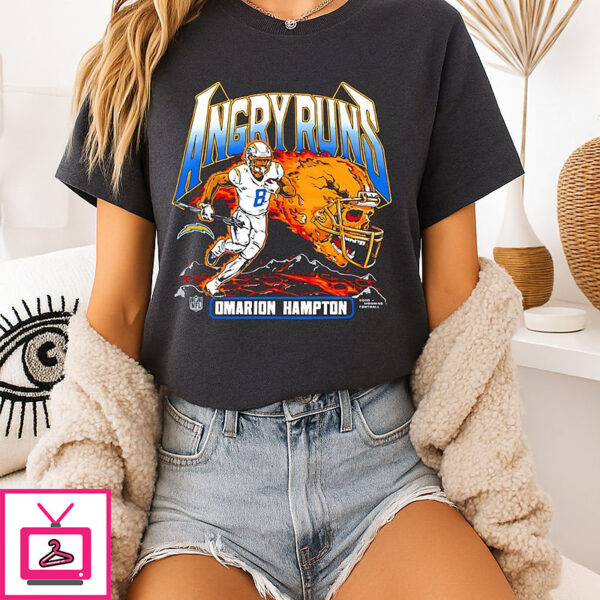 Omarion Hampton La Chargers Angry Runs 2025 T-Shirt