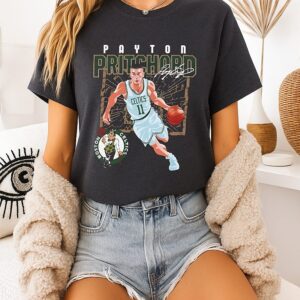 Payton Pritchard Boston Celtics NBA 2025 Shattered Number 11 Signature T-Shirt Payton Pritchard Boston Celtics NBA 2025 Shattered Number 11 Signature T-Shirt