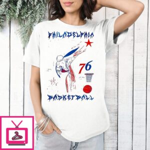 Philadelphia 76ers Basketball Medial Meniscus Lateral Meniscus Anatomical Drawing T-Shirt
