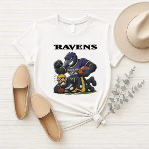 Poe Baltimore Ravens Stomp Steely Mcbeam Pittsburgh Steelers Mascot T-Shirt