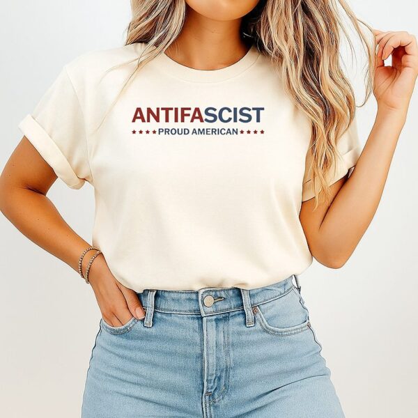 Proud American Antifa Antifascist Proud American T-Shirt