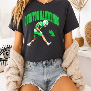 Quinton Hammonds North Texas Mean Green Portrait T-Shirt