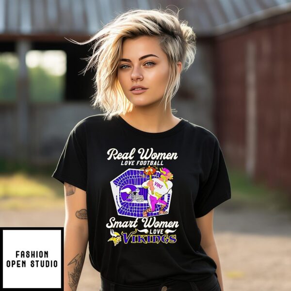 Real Women Love Minnesota Vikings Football Smart Women Love Viktor The Viking T-Shirt
