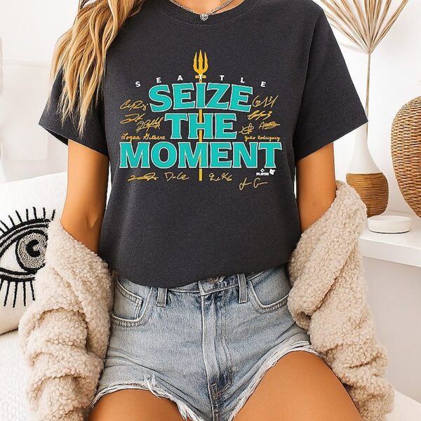 Seize The Moment Seattle Baseball Signatures T-Shirt