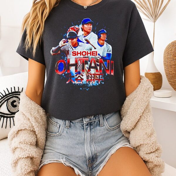 Shohei Ohtani Los Angeles Dodgers Signature Player Collage T-Shirt