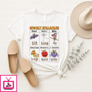 Spooky Syllables Teacher Halloween Educational T-Shirt