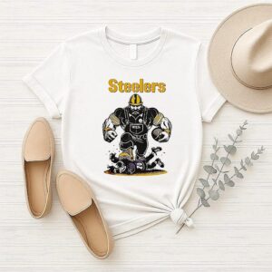 Steely Mcbeam Pittsburgh Steelers Satnding On Mascot Baltimore Ravens T-Shirt