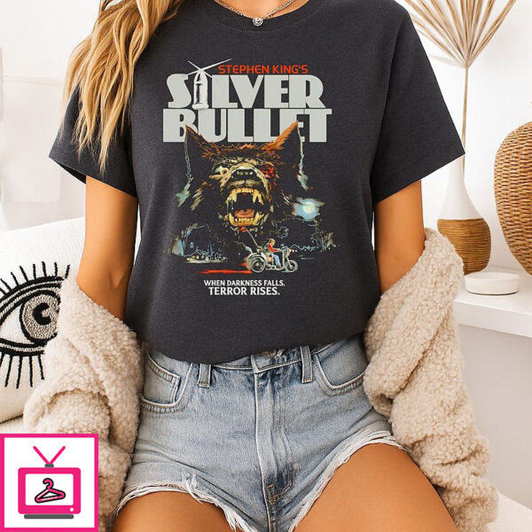 Stephen King’s Silver Bullet 40th Anniversary When Darkness Falls Terror Rises Poster T-Shirt