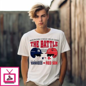 The Battle New York Yankees Vs Boston Red Sox 2025 Mlb Al Wild Card Matchup T-Shirt