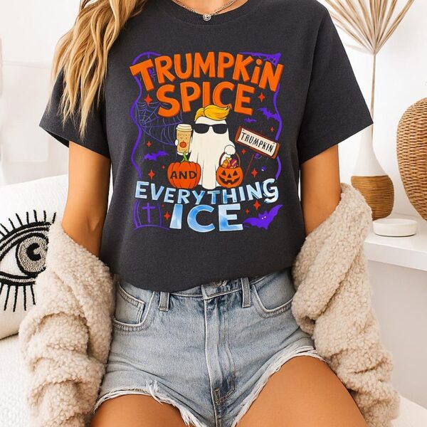 Trumpkin Spice And Everything Ice Pumpkin Spice Halloween T-Shirt