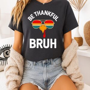 Velto Bruh Thanksgiving Thankful Turkey Boys T-Shirt