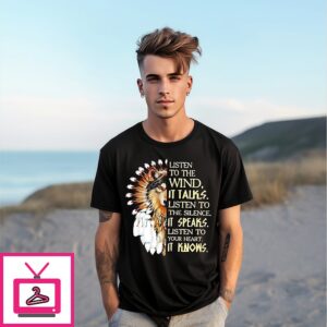Wolf Native American Listen To The Wind It Talks Listen To The Silence It Speaks T-Shirt