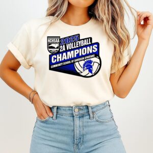 2025 Community School Of Davidson Spartans Nchsaa 2a Volleyball Champions T-Shirt