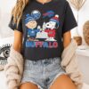 Charlie Brown Buffalo Sabres Hockey And Snoopy Buffalo Bills Baseball Skyline T-Shirt