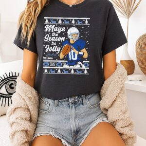 Drake Maye New England Patriots Maye The Season Be Jolly Ugly T-Shirt