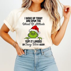 Grinch I Woke Up Today And Spun The Wheel Of Attitude Yep Christmas T-Shirt