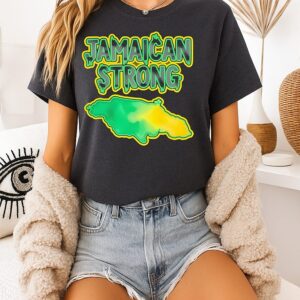 Jamaica Strong T-Shirt Watercolor Style Country Map T-Shirt