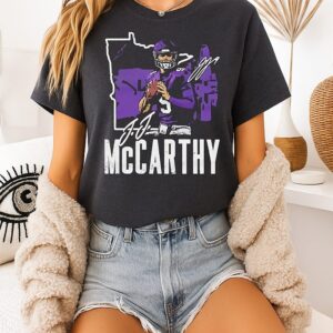 Jj Mccarthy Minnesota Vikings Football Signature T-Shirt