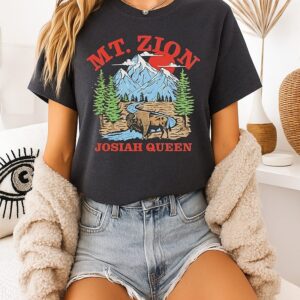 Josiah Queen Mt. Zion American Bison Mountain Sunset T-Shirt