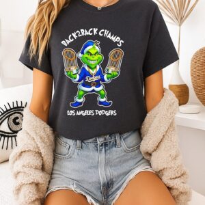 La Dodgers Grinch 2025 Ws Champs Back 2 Back T-Shirt