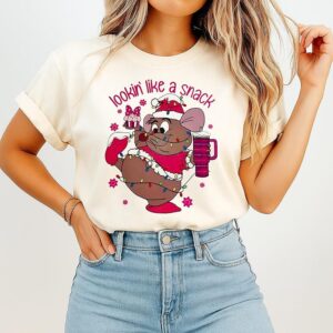 Lookin’ Like A Snack Cinderella Gus Mouse Christmas T-Shirt