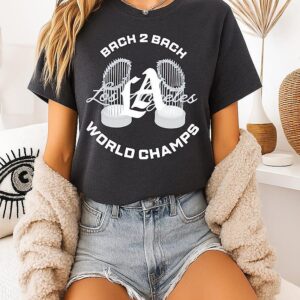 Los Angeles Dodgers 2025 World Champs Back To Back Trophy T-Shirt