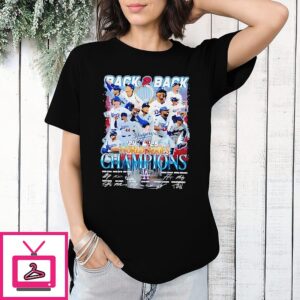 Los Angeles Dodgers 24 25 World Series Champions Back To Back T-Shirt