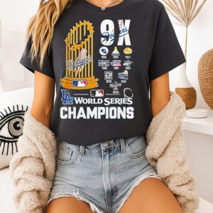 Los Angeles Dodgers 9x World Series Champions T-Shirt