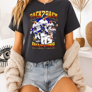 Los Angeles Dodgers Back To Back World Series 2025 Champions Player Trophy T-Shirt