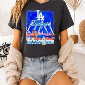 Los Angeles Dodgers Retro Skyline 2025 World Series Champions T-Shirt
