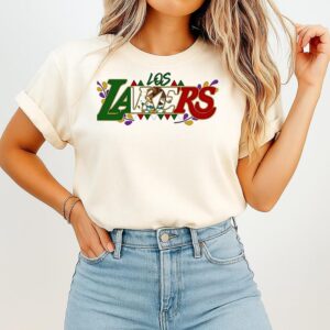 Los Angeles Lakers X Mexico Flag Logo T-Shirt