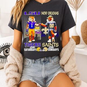 Lsu Tigers On Saturday And New Orleans Saints On Sundays Mascot T-Shirt