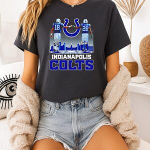 Manning And Taylor Indianapolis Colts 2025 City Skyline T-Shirt
