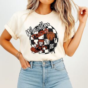Massillon Tigers Basketball Mascot Checkered T-Shirt