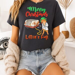 Merry Christmas Litter’s Full Cat Lovers Funny T-Shirt