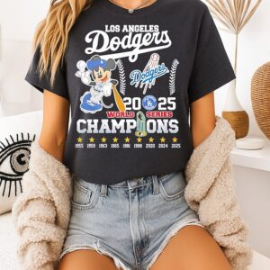 Mickey X Los Angeles Dodgers World Series Champions 2025 T-Shirt