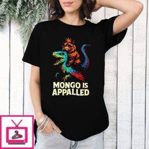 Mongo Is Appalled Cat Riding Dinosaur T-Shirt
