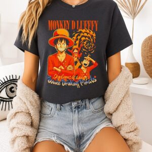 Monkey D Luffy Sky Comes Of Wake Drinking Pirates One Piece T-Shirt