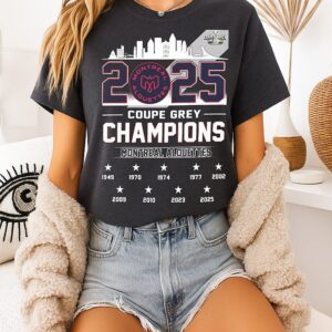 Montreal Alouettes Grey Cup Champions 2025 City Skyline T-Shirt
