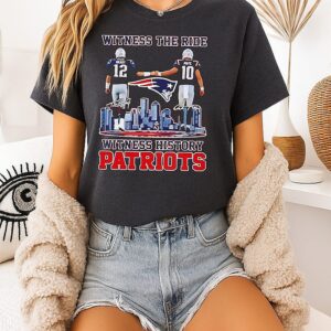 Ne Patriots Brady And Maye Witness The Ride History City Skyline T-Shirt