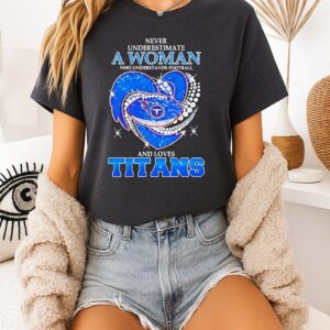 Never Underestimate A Woman Who Understands Football And Loves Tennessee Titans T-Shirt