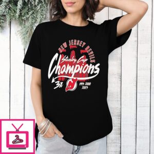 New Jersey Devils 3x Stanley Cup Champions Vintage T-Shirt