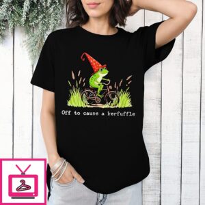 Off To Cause A Kerfuffle Frog Witch Vintage T-Shirt
