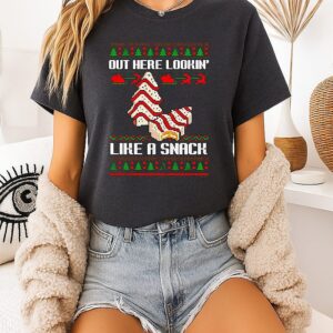 Out Here Lookin’ Like A Snack Christmas Tree Ugly 2025 T-Shirt