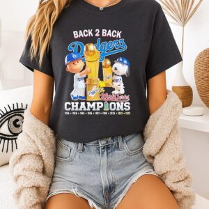 Peanuts Back To Back Los Angeles Dodgers World Series 2025 T-Shirt