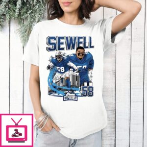 Penei Sewell 58 Detroit Lions Football City Skyline Graphic T-Shirt